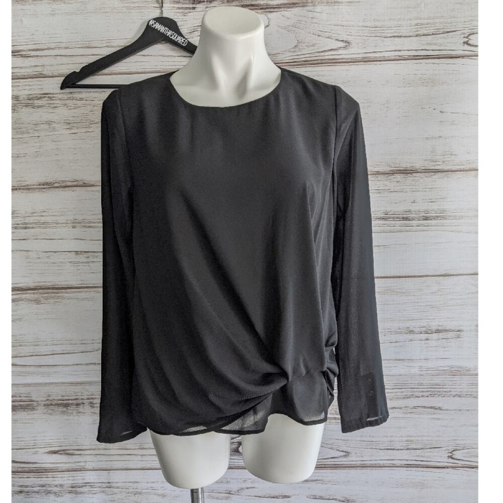 41 Hawthorn Stitch Fix Black Twist Front Blouse sz Small